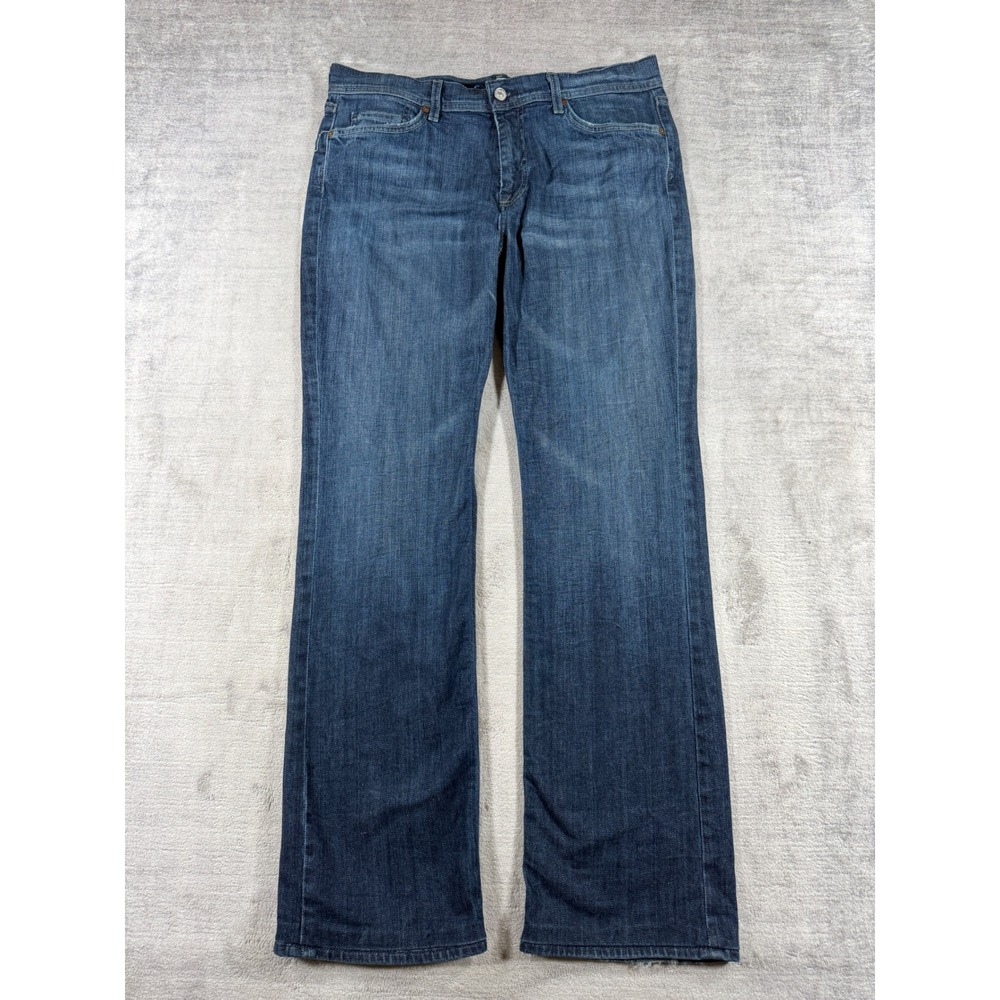 7 For All Mankind Jeans Womens 34 Blue Flynt Bootcut Embroidered Y2K Denim